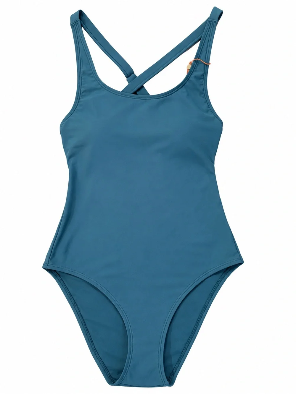 Quince Cross Back One Piece Swimsuit Lagoon Teal Blue Medium NWT